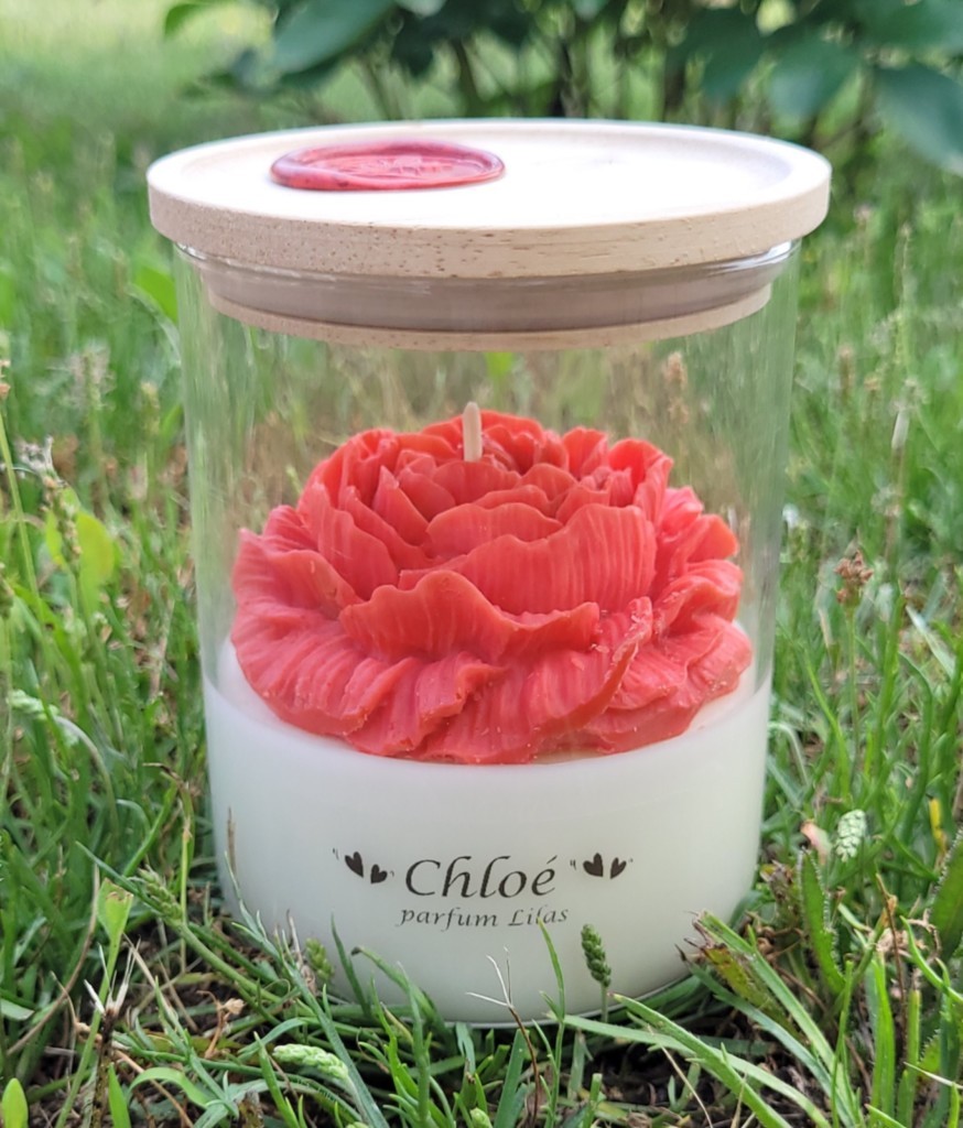 Bougie Chloé rouge fermée