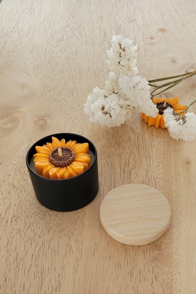 Bougie tournesol boîte