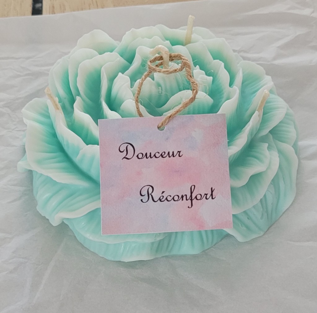 Bougie d'intention pivoine verte XL