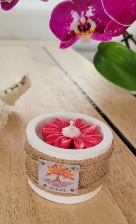 Bougie d'intention ancrage avec marguerite