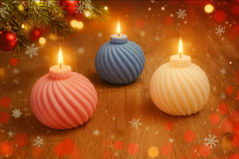 Bougies boules de Noël