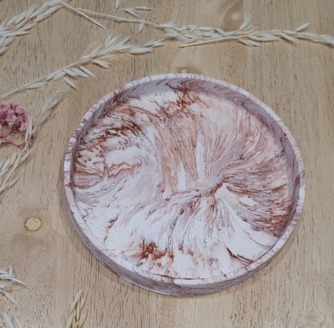 Support bougie marbré terracotta