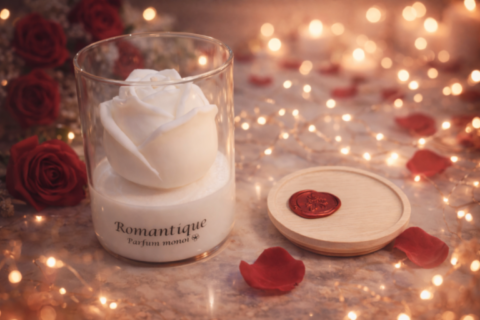 Bougie romantique blanche