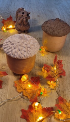 Bougie dans moule en forme de gland