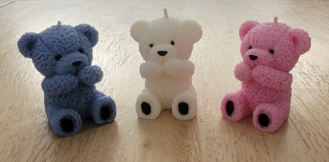 Nounours bleu, blanc, rose