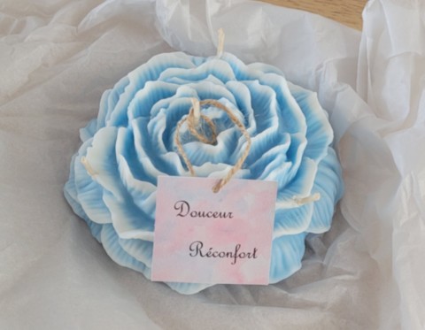Bougie d'intention pivoine bleue XL