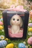 Bougie lapin de Pâques dans sa boîte